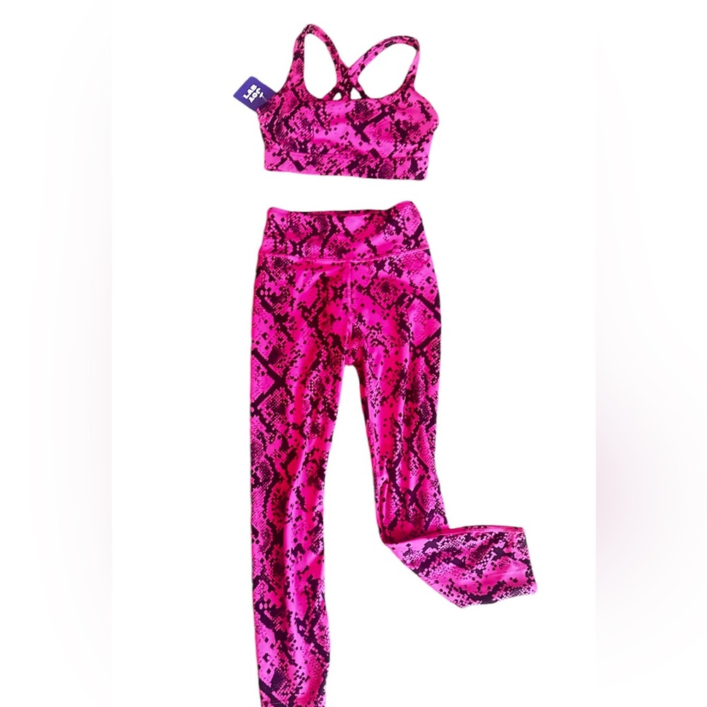JoyLab Hot Pink Snake Print Sports Bra & Leggings Set